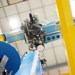 Detail pickup under the component carrier with view of the upper tool.