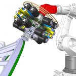 Technical Drawing of a STAXX Flex fiber placement roboter with 16 tows.