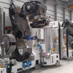 Two Aerospace Robot Assembly Cells are installed on the shopfloor. This robotic system is highly accurate while maintaining the flexibility of a robotic system.